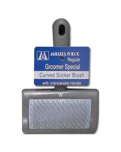 Millers Forge Groomer Special Curved Slicker Brush with Unbreakable Handle [Medium]