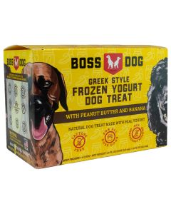 Boss Dog Greek Style Frozen Yogurt Dog Treat with Peanut Butter and Banana [103ml - 4 Pack]