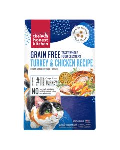 The Honest Kitchen Grain Free Tasty Whole Food Clusters Turkey & Chicken Recipe Cat Food [4lb]