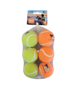 All For Paws Outdoor Squeaking Tennis Balls, 6pk 