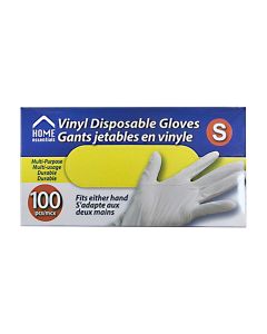 Home Essentials Vinyl Disposable Gloves [Small - 100 Pack]
