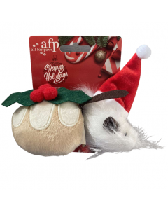 All For Paws Happy Holiday Mistletoe & Santa Mouse, 2pk