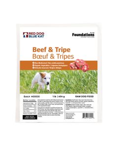 Red Dog Blue Kat Foundations Raw Beef & Tripe Dog Food [1lb]