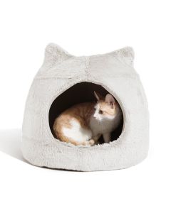 Best Friends by Sheri Meow Hut Fur Cat Bed Ivory [Medium]