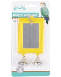 Pawise Bird Mirror With Bells, 5.3x2.6"