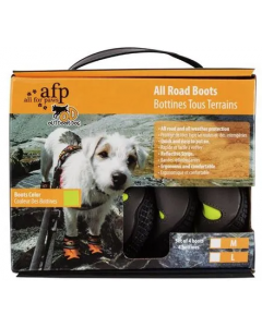 All For Paws Outdoor All Road Boots, Green, 4pk,  1.4" -XSmall