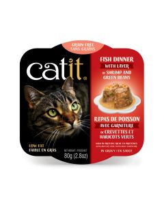 Catit Fish Dinner with Shrimp and Green Beans Cat Food [80g]