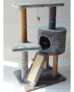 Pawise Cat Tree with Cave & Ladder, 33.5"