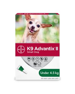 K9 Advantix II Treatment Small Dog [Under 4.5kg - 4 Pack]