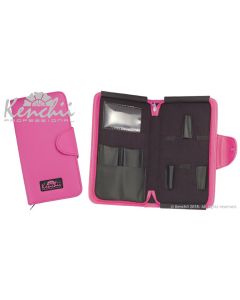 Kenchii Faux Leather Zipper Case Pink