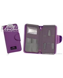 Kenchii Faux Leather Zipper Case Purple