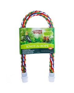Living World Knot-A-Rope Multi-Coloured Cotton Perch [0.7" x 21"]