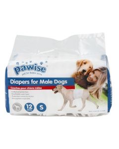 Pawise Disposable Diapers For Male Dogs 12pk, 8-15lbs -Small