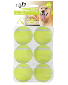 All For Paws Interactives Hyper Fetch (Maxi) Super Bounce Tennis Ball, 6pk