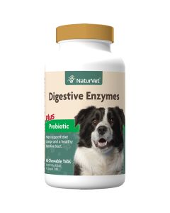 NaturVet Digestive Enzymes + Probiotic [60 Tablets]