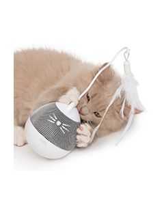 Catit Pixi Spinner Electronic Cat Toy - White & Grey