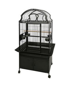 A&E Fan Top Cage with Storage Cabinet Black