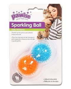 Pawise Sparkling Ball Cat Toy, 2pk, 1.8"