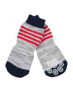 Pawise Anti Slip Socks Stripes, 4pk -Small
