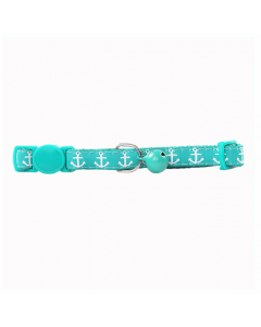 Pawise Cat Collar Teal Anchor, 11.8"