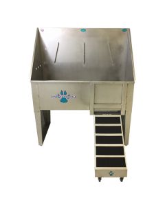 Groomer's Best Walk-Through Bathing Tub With Left Faucet, Right Ramp [48"]
