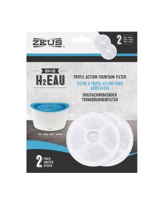 Zeus H2EAU Triple Action Fountain Filters [2 Pack]