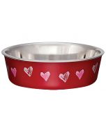 Loving Pets Bella Bowl Valentine Red Hearts, X-Small