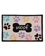 Loving Pets Fashion Mat Woof with Multi Paws