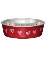 Loving Pets Bella Bowl Valentine Red Hearts [Medium]