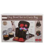 Paws Dog Bowl Set in Carry Bag
