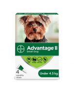 Advantage II Small Dog Flea Treatment [Under 4kg - 4 Pack]