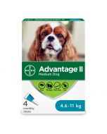 Advantage II Medium Dog Flea Treatment [Between 4.6-11kg - 4 Pack]