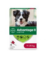 Advantage II Large Dog Flea Treatment [Between 11-25kg - 4 Pack]