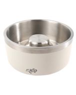 All For Paws Lifestyle Stainless Steel Slow Feeding Bowl, White Large