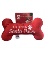 Pet W Xmas Bone Plush, Merry Christmas & Santa Paws