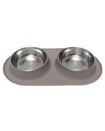 Messy Mutts Double Silicone Feeder Grey X-Large