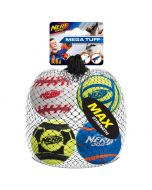 Nerf Dog Solid Tuff Sports Ball Medium (4 Pack)