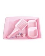 Pawise Kitty Litter Box Starter Kit, 4pcs, Pink, 10.6x14.3"