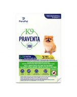 ParaPet K9 Praventa 360 Flea & Tick Treatment for Small Dogs [3 Tubes]