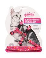 Pawise Kitten Harness With Leash, Pink/Purple, Small