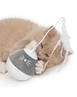 Catit Pixi Spinner Electronic Cat Toy - White & Grey