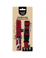 Minus One Dog Collar & Leash Red, Small
