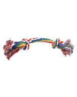 Pawise Fetch & Play Rope Bone With 2 Knots, Multi-Colour, 5" -Small