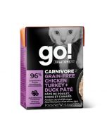 Go! Solutions Carnivore Grain-Free Chicken Turkey + Duck Pâté Cat Food [182g]