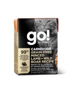 Go! Solutions Carnivore Grain-Free Minced Lamb + Wild Boar Cat Food [182g]