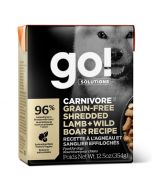 Go! Solutions Carnivore Grain-Free Shredded Lamb + Wild Boar Dog Food  [354g]