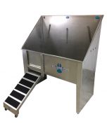 Groomer's Best Walk-Through Bathing Tub with Right Faucet, Left Ramp [48"]
